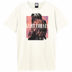 Amplified Unisex Adult 90s Frontman Kurt Cobain T-Shirt - XS, Vintage White