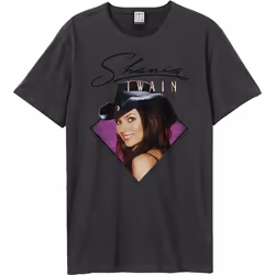 Amplified Unisex Adult Face Shania Twain T-Shirt - XS, Charcoal