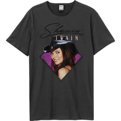 Amplified Unisex Adult Face Shania Twain T-Shirt - XS, Charcoal
