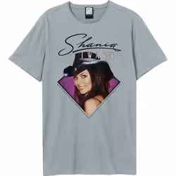 Amplified Unisex Adult Face Shania Twain T-Shirt - XS, Strange Blue
