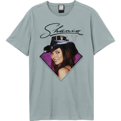 Amplified Unisex Adult Face Shania Twain T-Shirt - XS, Strange Blue