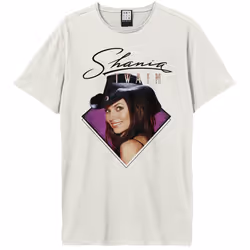 Amplified Unisex Adult Face Shania Twain T-Shirt - XS, Vintage White