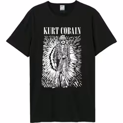 Amplified Unisex Adult Etched Out Kurt Kurt Cobain T-Shirt - XS, Black