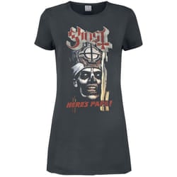 Amplified Womens/Ladies Here's Papa Ghost T-Shirt Dress - XL, Charcoal