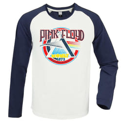 Amplified Unisex Adult Money Pink Floyd Raglan Long-Sleeved T-Shirt - S, Vintage White/Navy