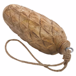 Hill Interiors Wooden Pine Cone Bauble - 12cm x 6cm x 6cm, Natural