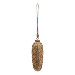 Hill Interiors Wooden Pine Cone Bauble - 8cm x 6cm x 6cm, Natural