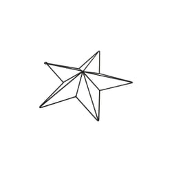 Hill Interiors Convexed Star Frame Ornament - 8cm x 25cm x 25cm, Matt Black