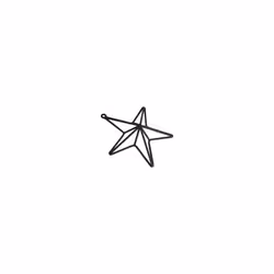 Hill Interiors Convexed Star Frame Ornament - 8cm x 25cm x 25cm, Matt Black