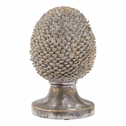Hill Interiors Stone Effect Pinecone Ornament - 35cm x 22cm x 22cm, Grey