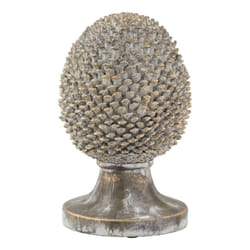 Hill Interiors Stone Effect Pinecone Ornament - 35cm x 22cm x 22cm, Grey