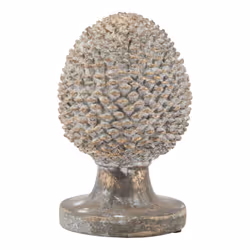 Hill Interiors Stone Effect Pinecone Ornament - 35cm x 22cm x 22cm, Grey