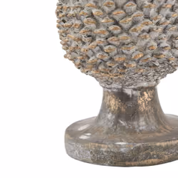 Hill Interiors Stone Effect Pinecone Ornament - 35cm x 22cm x 22cm, Grey
