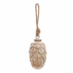 Hill Interiors Antique Pine Cone Bauble - 13cm x 6cm x 6cm, Brown
