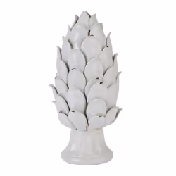 Hill Interiors Chianti Artichoke Ornament - 36cm x 19cm x 3.2mm, White
