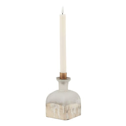 Hill Interiors Burnished Candle Holder - 15cm x 10cm x 10cm, Grey
