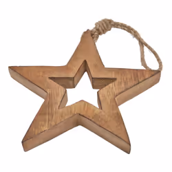 Hill Interiors Wooden Star Hanging Ornament