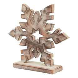 Hill Interiors White Wash Collection Wooden Snowflake Decoration