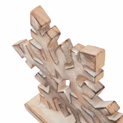 Hill Interiors White Wash Collection Wooden Snowflake Decoration