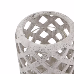 Hill Interiors Stone Effect Hurricane Lantern - 32cm x 20cm x 20cm, Grey