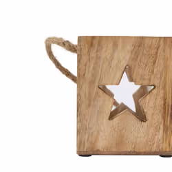 Hill Interiors Wooden Star Tealight Holder - 10cm x 10cm x 10cm, Brown - Additional view 5