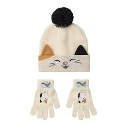 Squishmallows Girls Cam The Cat Beanie & Gloves Set