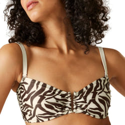 Regatta Womens/Ladies Aceana III Zebra Print Bikini Top - 18 UK, Tonal Grey