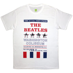 The Beatles Unisex Adult Washington Coliseum 64 Stars & Stripes T-Shirt - M, White