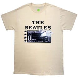 The Beatles Unisex Adult Washington Coliseum 64 Promo & Setlist T-Shirt - XL, Sand
