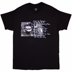 The Beatles Unisex Adult Washington Coliseum 64 Drum & Setlist T-Shirt - S, Black