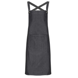 Premier Barista Polycotton Cross Back Full Apron - One Size, Black Denim