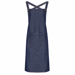 Premier Barista Polycotton Cross Back Full Apron - One Size, Indigo Denim