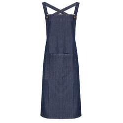 Premier Barista Polycotton Cross Back Full Apron - One Size, Indigo Denim