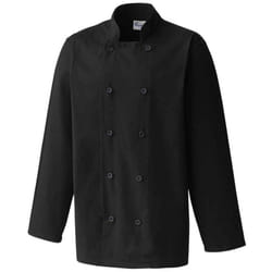 Premier Mens Long-Sleeved Chef Jacket - 5XL, Black