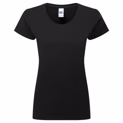 Russell Womens/Ladies Authentic Classic Ringspun Cotton T-Shirt - XS, Black