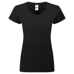 Russell Womens/Ladies Authentic Classic Ringspun Cotton T-Shirt - XS, Black