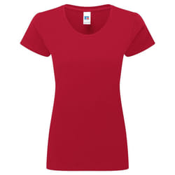 Russell Womens/Ladies Authentic Classic Ringspun Cotton T-Shirt - XS, Classic Red