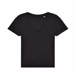B&C Womens/Ladies #E150 V Neck T-Shirt - S, Black