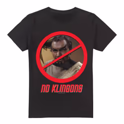 Star Trek Mens No Klingons T-Shirt - 3XL, Black