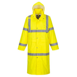 Portwest Mens Hi-Vis Raincoat - XL, Yellow