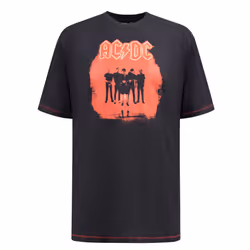 Duke Mens D555 Uxbridge AC/DC T-Shirt - S, Washed Black
