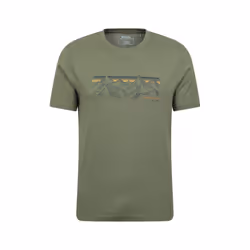 Mountain Warehouse Mens Mountain Stripes T-Shirt - M, Khaki Green