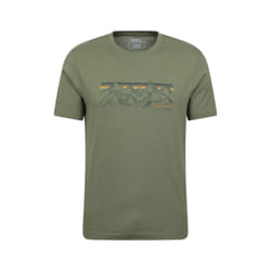 Mountain Warehouse Mens Mountain Stripes T-Shirt - M, Khaki Green