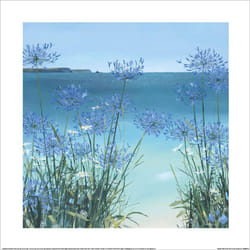 Claire Henley Summer View Of Gull Rock Print - 30cm x 30cm, Blue/Green