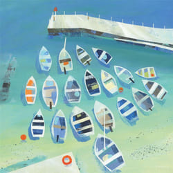 Claire Henley Birds Eye View Canvas Print - 60cm x 60cm, Blue/Multicoloured