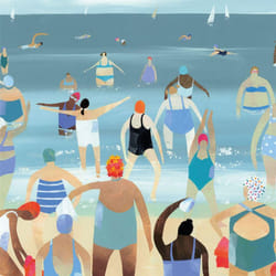 Claire Henley Wild Women Canvas Print - 40cm x 40cm, Blue/Multicoloured