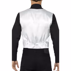 Smiffys Unisex Adult Sequin Costume Vest - XL, Silver