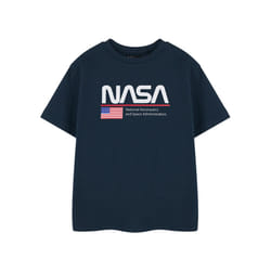 NASA Childrens/Kids Aeronautics And Space Short-Sleeved T-Shirt - 11-12 Years, Navy