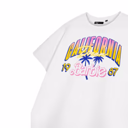 Barbie Womens/Ladies California Dream Short-Sleeved Crop T-Shirt - M, White