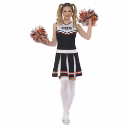 Smiffys Womens/Ladies Cheerleader Costume Set - L, Black/White